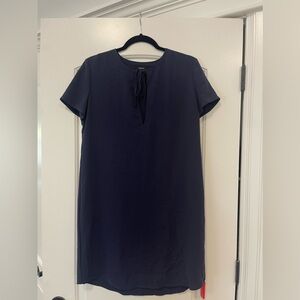 Theory Navy Front Tie T-shirt Dress